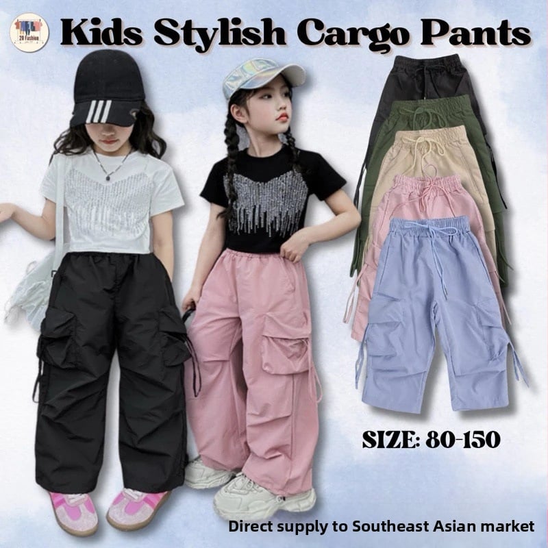 Pantaloni de lucru pentru copii, unisex, cu mai multe buzunare