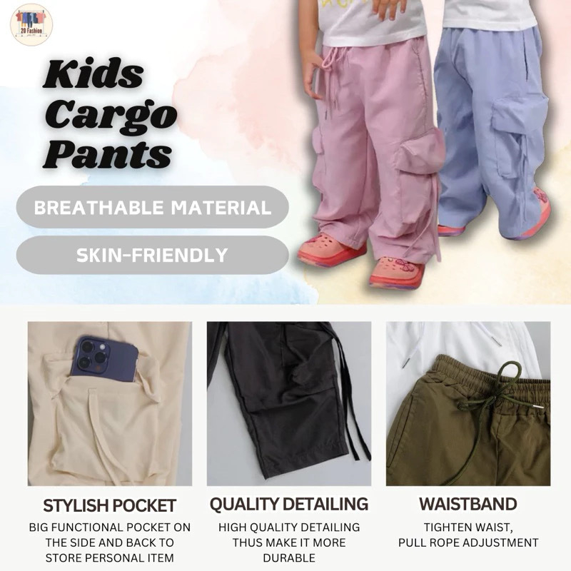 Pantaloni de lucru pentru copii, unisex, cu mai multe buzunare