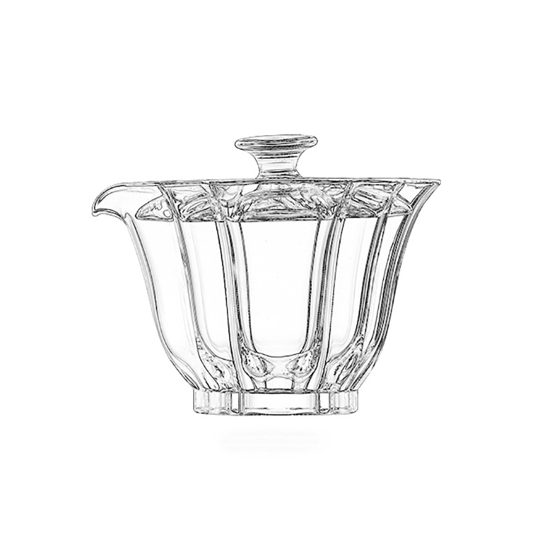 Ceașcă de ceai din sticlă cu capac și filtru încorporat, design cu petale, sticlă borosilicat neagră, pentru ceremonia ceaiului