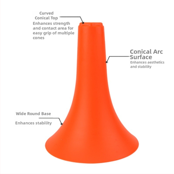 Marcator conic de 23 cm pentru antrenamente de fotbal, marcator conic de 9 inch, echipament de antrenament