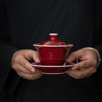 Vas ceramic mare cu capac pentru ceai Gongfu, set de ceai