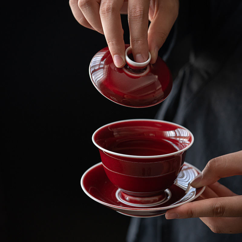 Vas ceramic mare cu capac pentru ceai Gongfu, set de ceai
