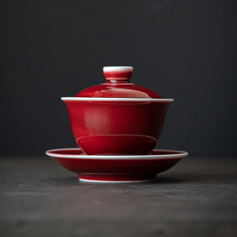 Vas ceramic mare cu capac pentru ceai Gongfu, set de ceai