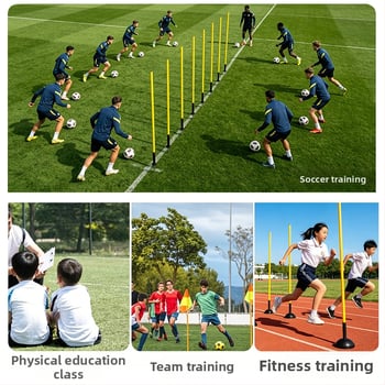 Markeri de teren personalizați pentru fotbal, stegulețe de colț, baze cu arc și stâlpi pentru obstacole la antrenament