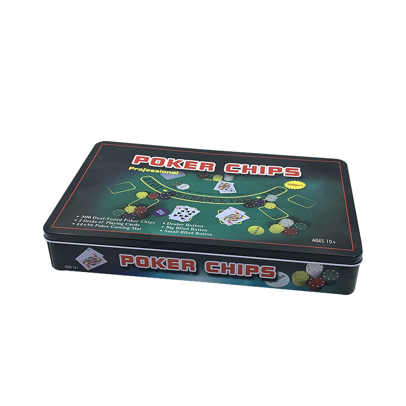 În stoc: set de jetoane de poker albe, 4 g, 300 bucăți, în cutie metalică