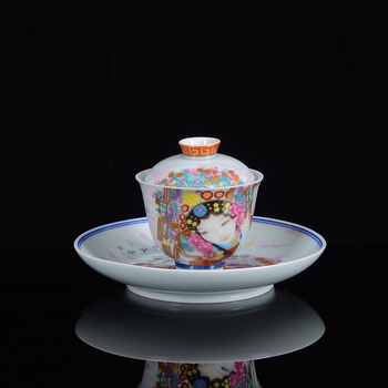 Set Gongfu de ceai din porțelan Ruxuan: ceainic, patru cești, set de călătorie, suport pentru ceainic, bol cu capac, cutie cadou