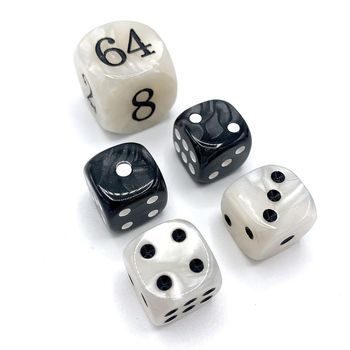 Set de zaruri pentru backgammon, acrilic, impermeabil