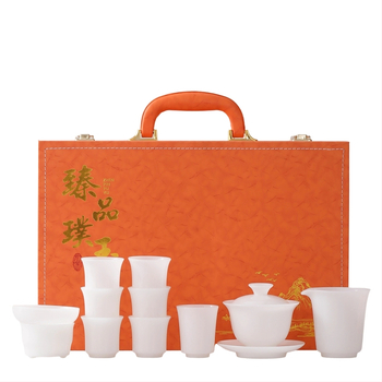 Set de ceai din porțelan premium cu gaiwan și gong dao bei, logo personalizat