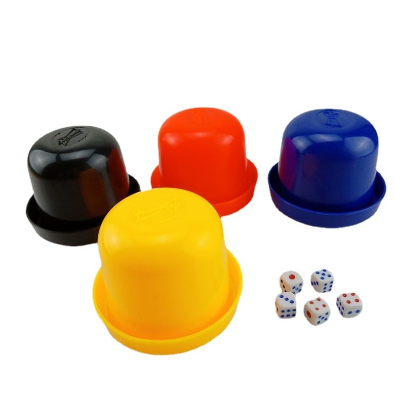 Set de cupe pentru zaruri din ABS, colorate, pentru baruri – cupe de amestec cu sită