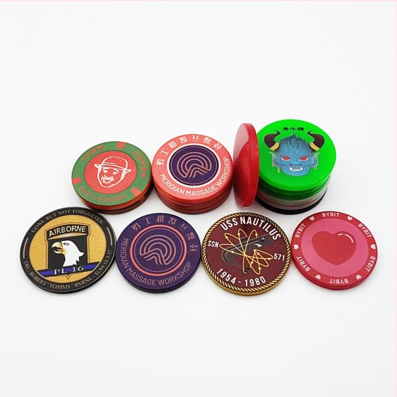 Chipuri rotunde din acril personalizate, 40 mm, pentru baccarat și jocuri de cărți
