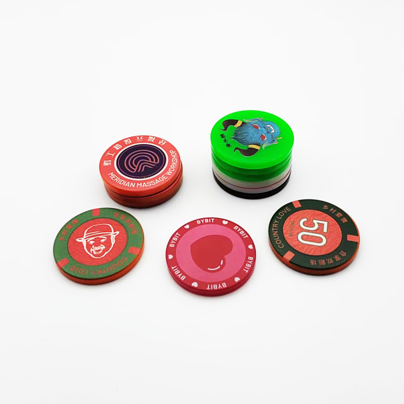 Chipuri rotunde din acril personalizate, 40 mm, pentru baccarat și jocuri de cărți