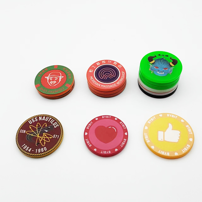 Chipuri rotunde din acril personalizate, 40 mm, pentru baccarat și jocuri de cărți