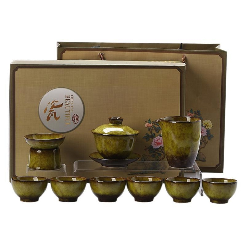 Set de ceai din ceramică cu ceainic glazurat la cuptor, cutie cadou, pentru casă și birou, ceremonie de ceai