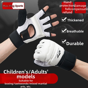 Mănuși de box cu protecție pentru mâini și picioare, pentru karate și taekwondo, cu degete parțial acoperite, pentru copii și adulți