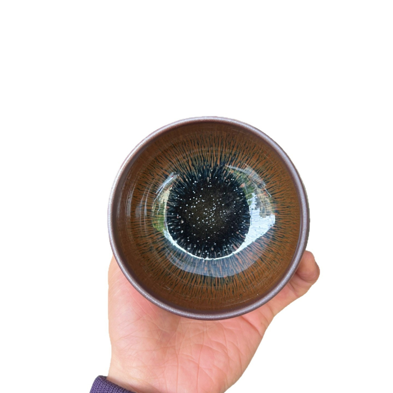 Ceașcă mare de ceai cu blană de iepure, ceramică lucrată manual, set Gongfu pentru ceai cu bol de spălat ceai