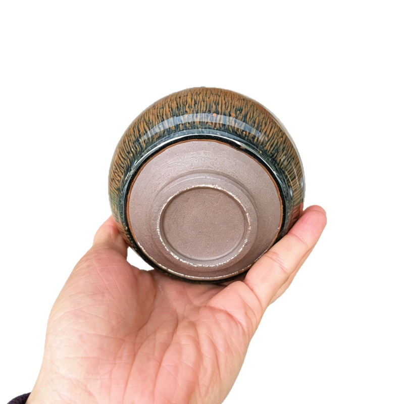 Ceașcă mare de ceai cu blană de iepure, ceramică lucrată manual, set Gongfu pentru ceai cu bol de spălat ceai