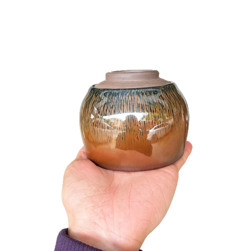 Ceașcă mare de ceai cu blană de iepure, ceramică lucrată manual, set Gongfu pentru ceai cu bol de spălat ceai