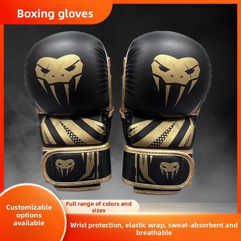 Mănuși de box pentru copii, cu degete parțial deschise, pentru antrenament MMA și Sanda, PU, 4–14 oz