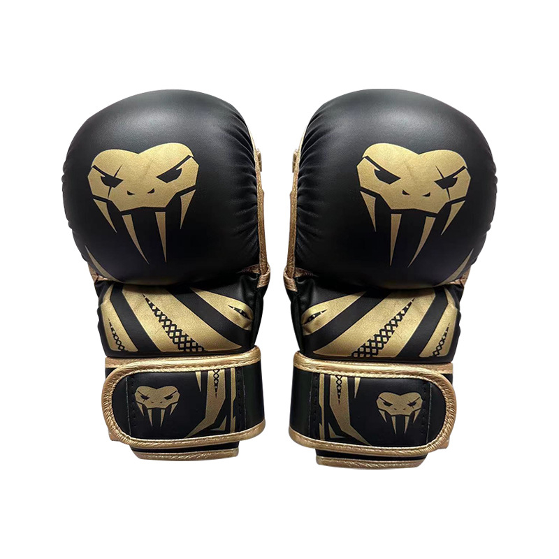 Mănuși de box pentru copii, cu degete parțial deschise, pentru antrenament MMA și Sanda, PU, 4–14 oz