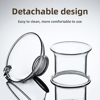Filtru de ceai din sticlă borosilicată transparentă cu sită de filtrare