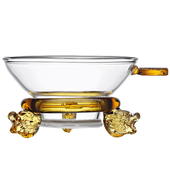 Filtru de ceai din sticlă borosilicată transparentă cu sită de filtrare