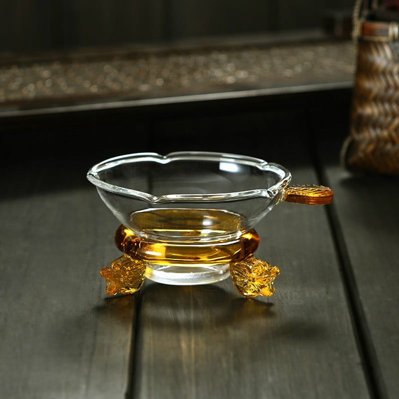 Filtru de ceai din sticlă borosilicată transparentă cu sită de filtrare