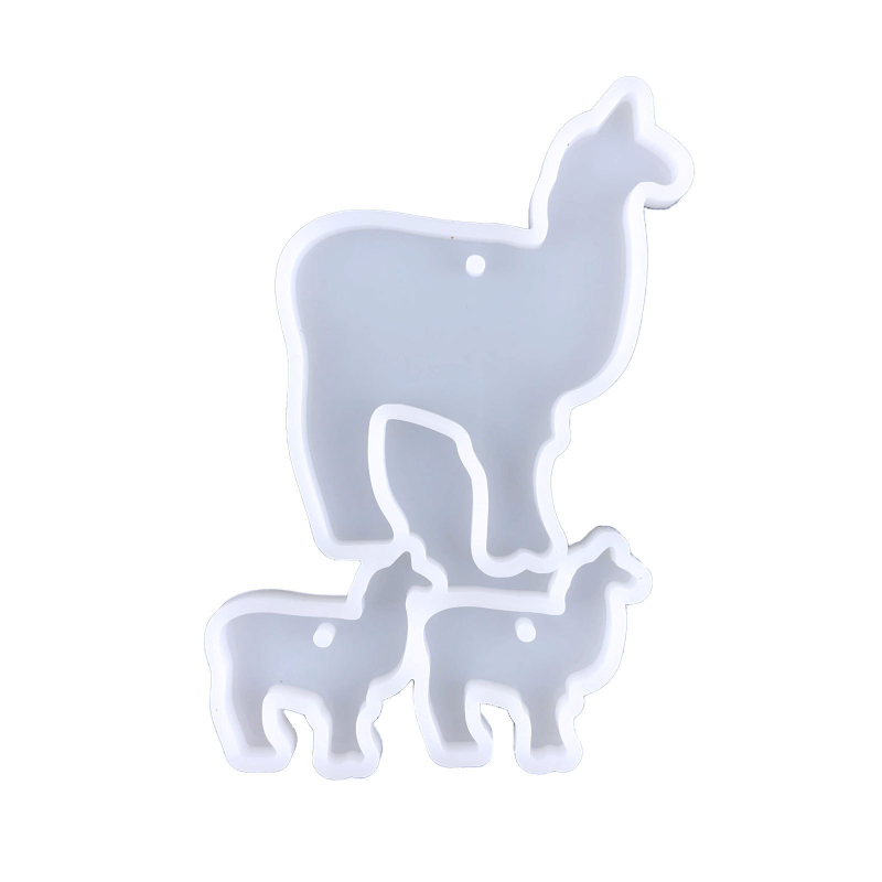 Formă din silicon pentru rășină – Familie de animale pentru breloci DIY: rață, dinozaur și țestoasă