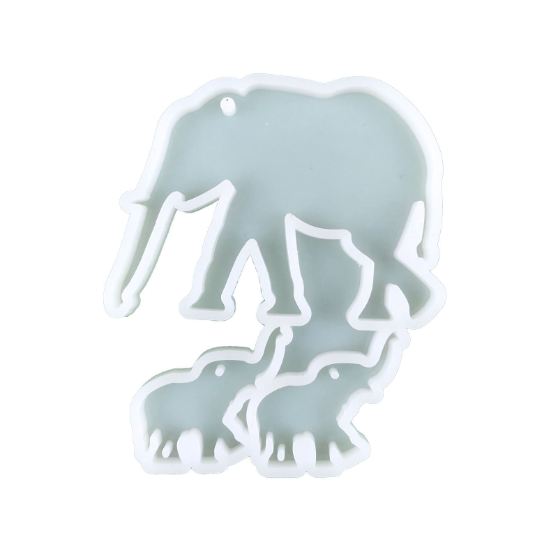 Formă din silicon pentru rășină – Familie de animale pentru breloci DIY: rață, dinozaur și țestoasă