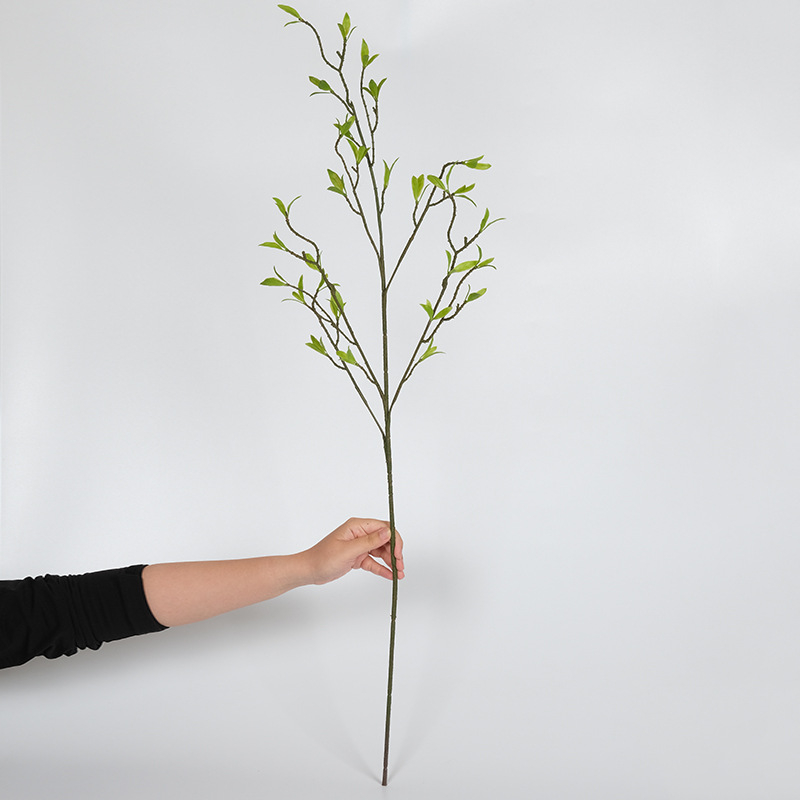 Ramură artificială verde pentru decorul sufrageriei, stil chinezesc modern