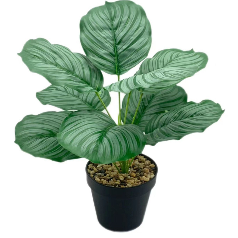 Plantă artificială verde-bonsai cu taro și măr verde pentru decor interior