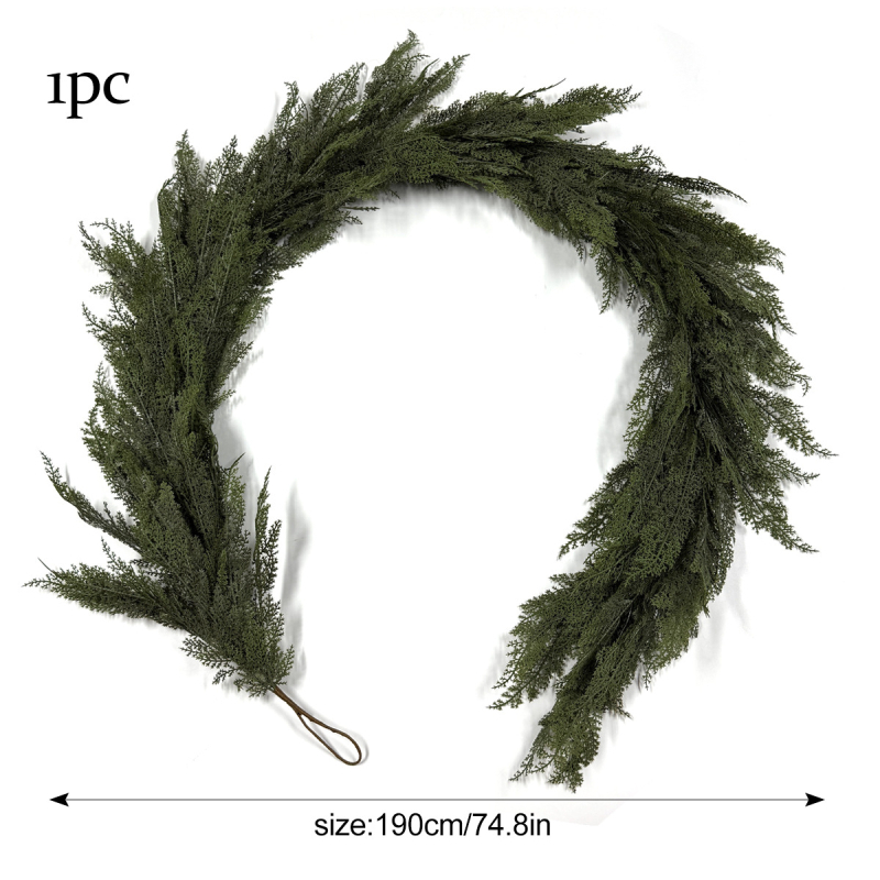Plante verzi artificiale și vițe decorativ pentru interior, ghirlande cu ace de brad, brad și cedru, textură moale la atingere