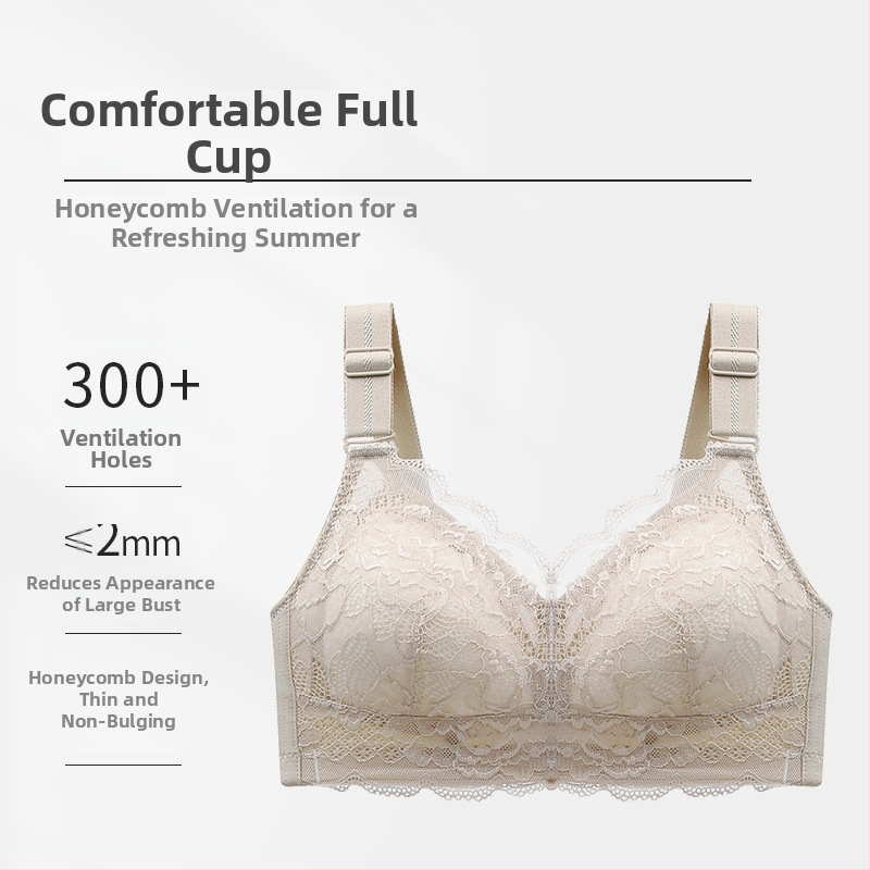 Sutien din dantelă cu cupă completă, pentru mărimi mari, modelează bustul și îl face să pară mai mic, anti-prolaps, culoare pielii