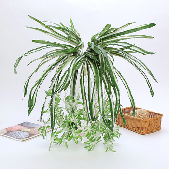 Plantă artificială de perete cu coș suspendat – verde pentru perete, buchete mari de frunze