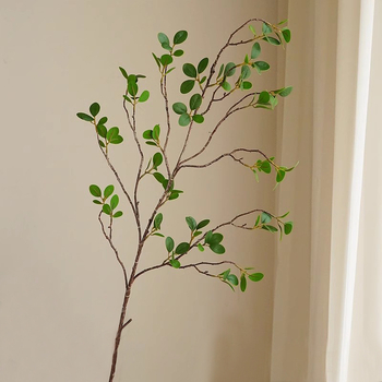 Plantă artificială cu frunză Milan, tulpină unică, decor de podea pentru nunți și casă