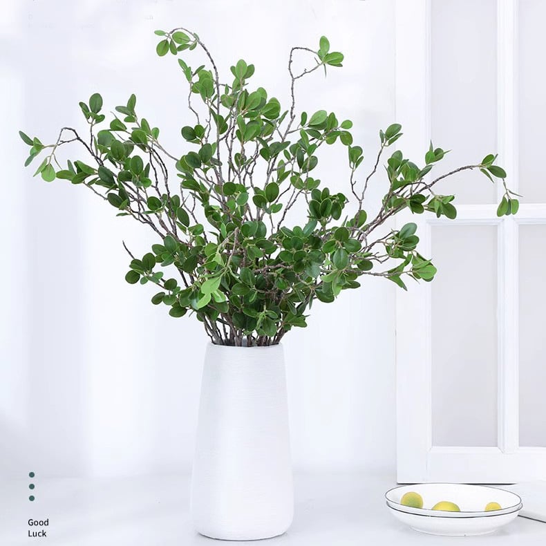 Plantă artificială cu frunză Milan, tulpină unică, decor de podea pentru nunți și casă