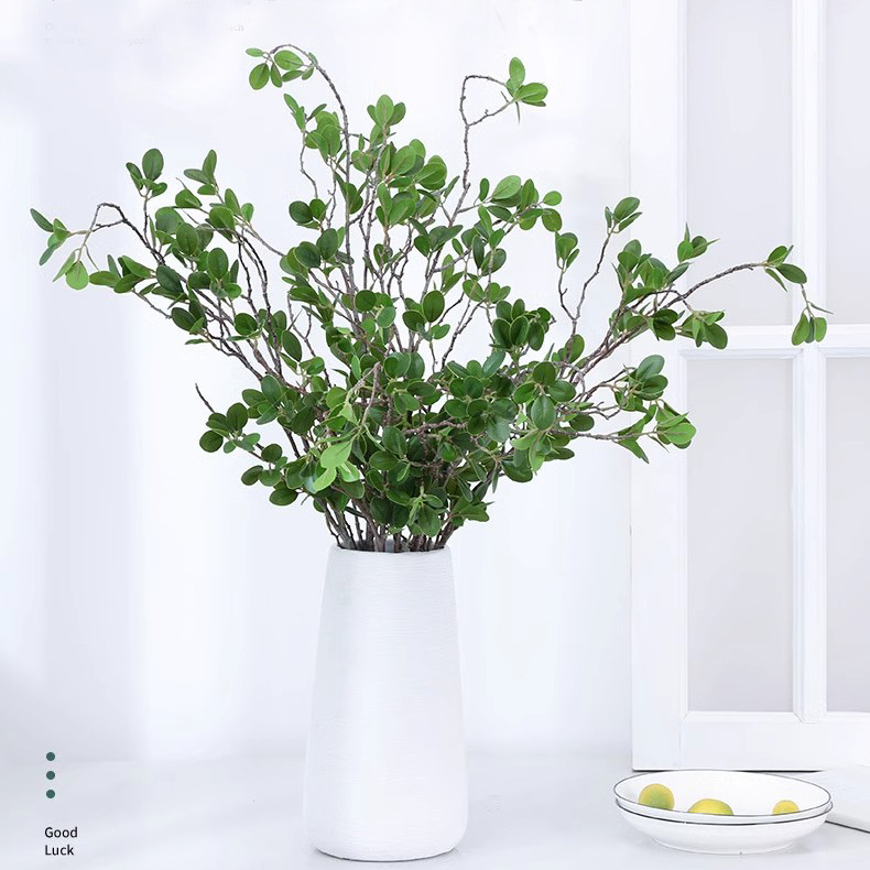 Plantă artificială cu frunză Milan, tulpină unică, decor de podea pentru nunți și casă