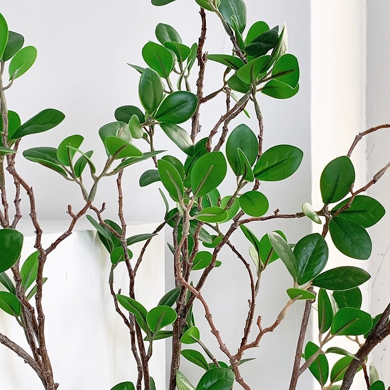 Plantă artificială cu frunză Milan, tulpină unică, decor de podea pentru nunți și casă
