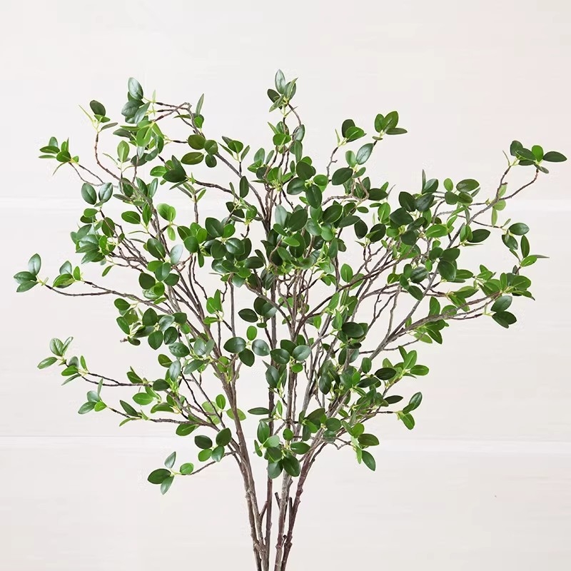 Plantă artificială cu frunză Milan, tulpină unică, decor de podea pentru nunți și casă