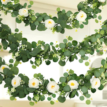 Liană artificială cu frunze de eucalipt pentru decor interior
