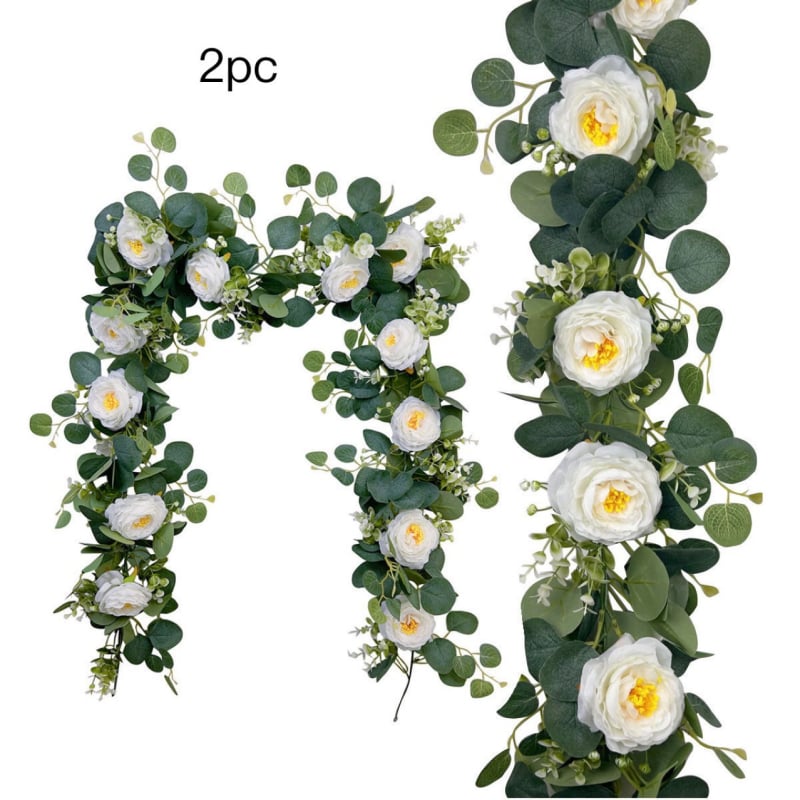 Liană artificială cu frunze de eucalipt pentru decor interior