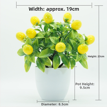 Arborele artificial de lămâie în ghiveci, decor pentru birou