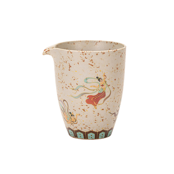 Set de ceai din porțelan roșu Dunhuang Flying Apsaras, cu cutie cadou