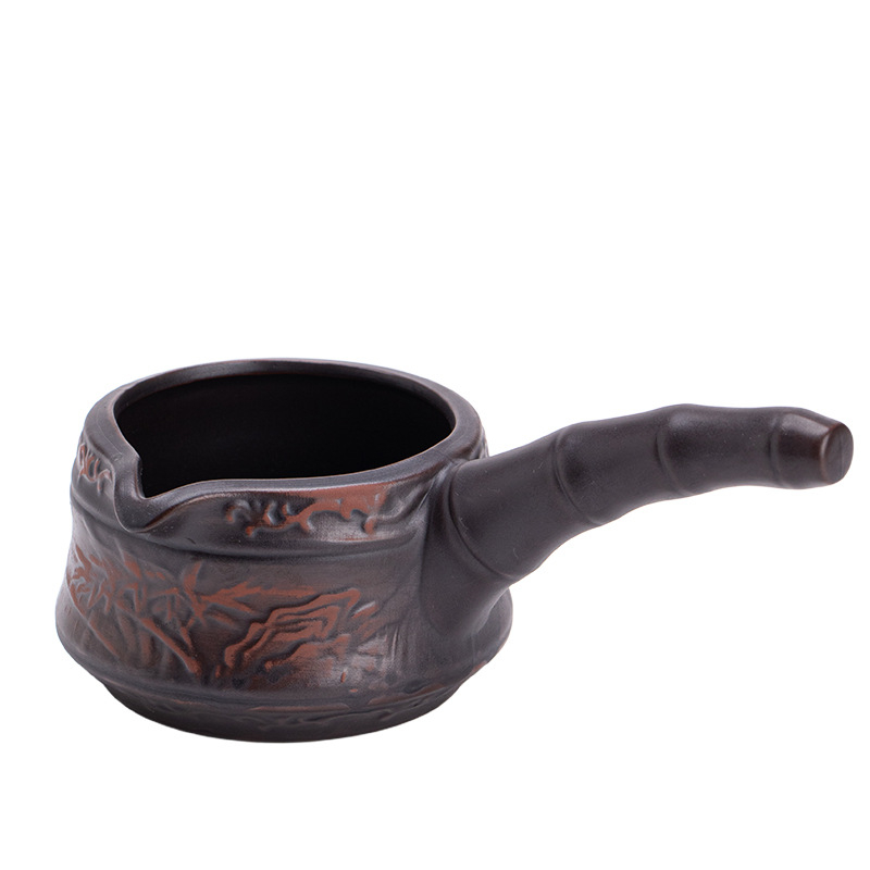 Set ceai din lut mov cu infuzor pentru separarea apei, ceainic cu mâner lateral, protecție împotriva arsurilor, set de ceai luxos pentru casă