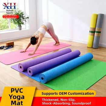 Covoraș de yoga din PVC cu suprafață antiderapantă și absorbție a șocurilor, pentru dans și fitness acasă, dimensiuni 173 x 61 cm, grosime 6 mm