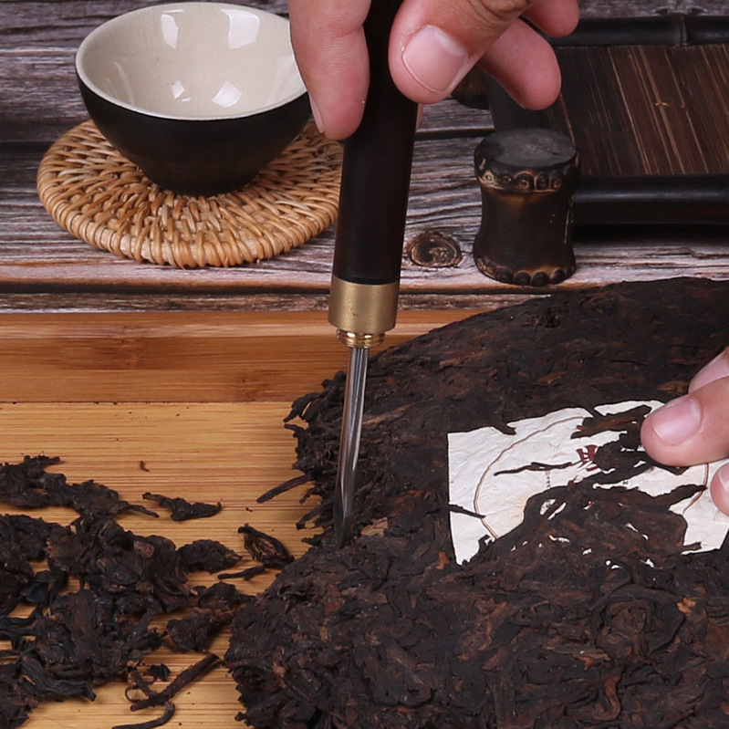 Igla de ceai Ebony și Rosewood, accesorii pentru setul Kung Fu cu tavă de ceai decorativă, unealtă Pu-erh de deschidere, cuțit pentru ceai negru, dimensiune mică