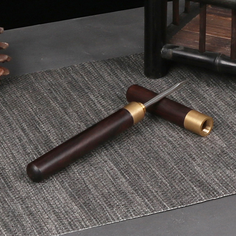Igla de ceai Ebony și Rosewood, accesorii pentru setul Kung Fu cu tavă de ceai decorativă, unealtă Pu-erh de deschidere, cuțit pentru ceai negru, dimensiune mică