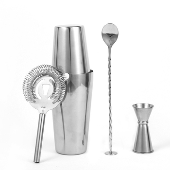 Set de 6 accesorii din oțel inoxidabil, stil Boston, pentru cocktailuri