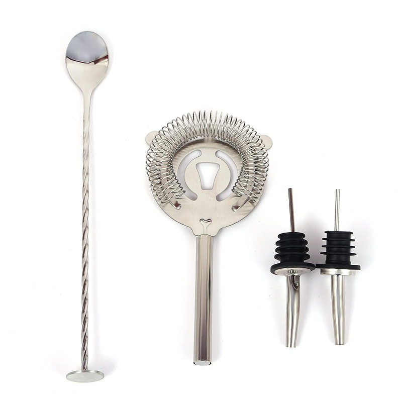 Set de 6 accesorii din oțel inoxidabil, stil Boston, pentru cocktailuri