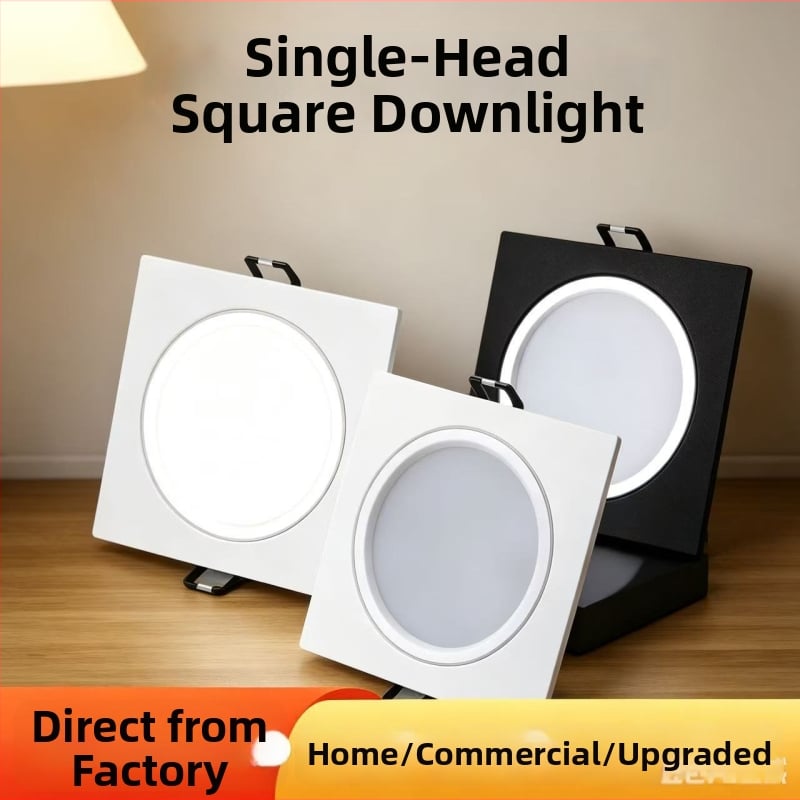Lumină LED grilă, downlight cu un singur LED, lampă de tavan dreptunghiulară, downlight încastrat cu grilă, 10x10 cm și 15x15 cm