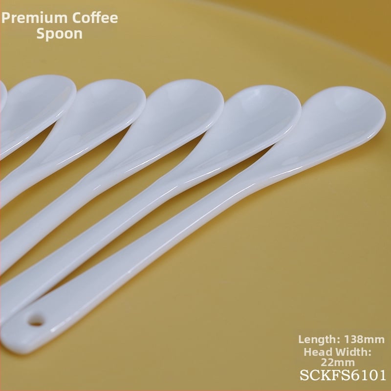 Set din porțelan cu conținut de os pentru cafea, lingură de ceașcă și linguriță de amestecat